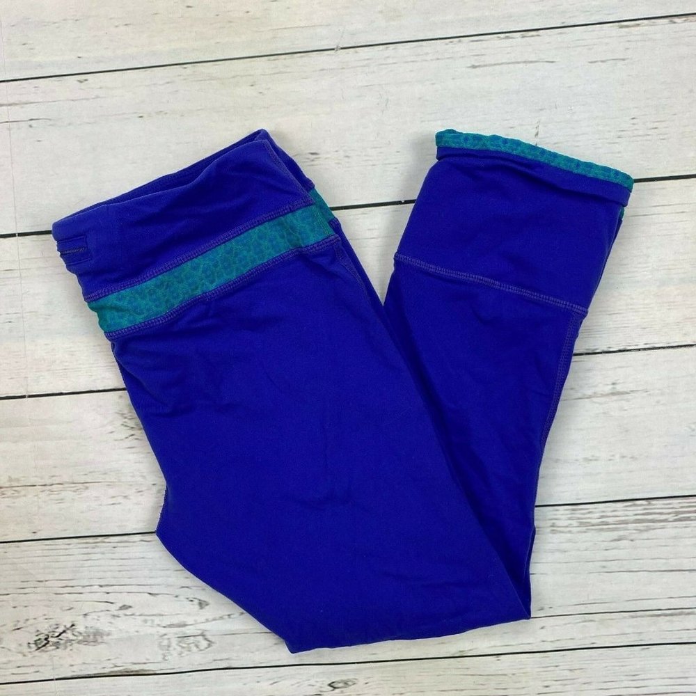 Prana Clover Capri Pants Sz Medium Sail Blue Skinny Crop Stretch Legging W4CLOV1 - Picture 3 of 9